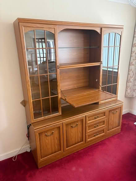 Photo of free Solid Oak Glazed Display Wall Unit / Dresser (Cove Bay AB12) #2