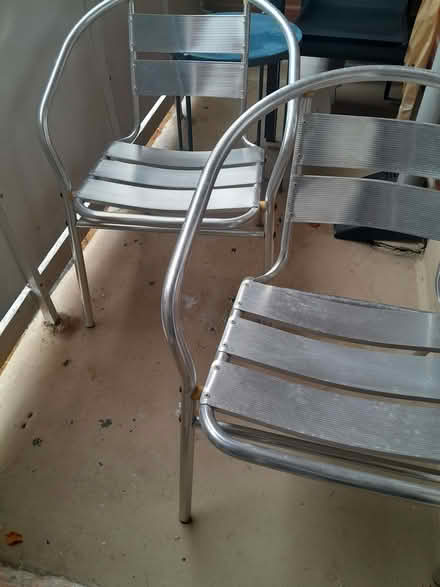 Photo of free 2 lightweight metal garden chairs (Duston NN5) #1