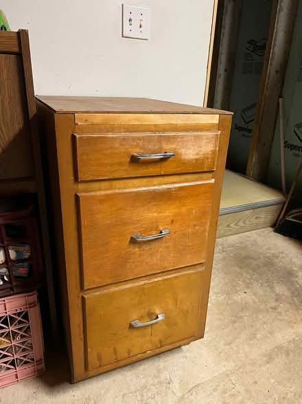 Photo of free 3-Drawer Solid Wood Cabinet (Ferry St, Ann Arbor) #1