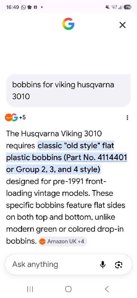 Photo of Bobbins for Husqvarna (Dover CT15) #2