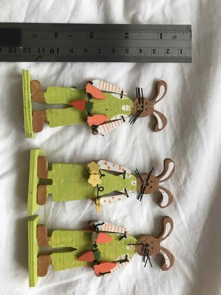 Photo of free 3 Wooden bunny decorations (Loxley S6) #1