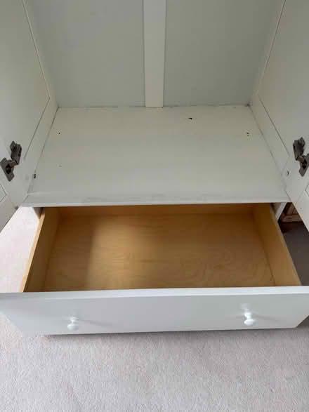 Photo of free Wardrobe - Small white 2 door / 1 drawer wardrobe (Beckenham BR3) #4