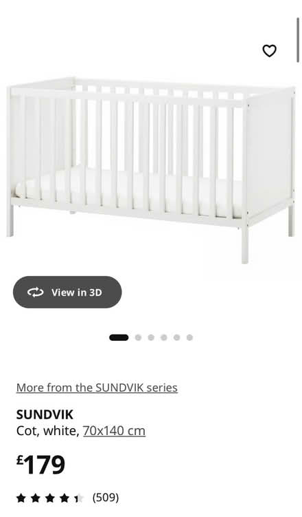 Photo of free IKEA SUNDVIK baby cot/ toddler bed (Near Thornhill square N1) #2