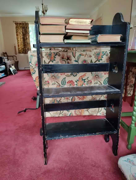Photo of free Black wooden bookcase (Leominster HR6) #1
