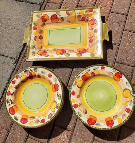 Photo of free 8 large ceramic plates and a tray (Near Experimental Farm) #1