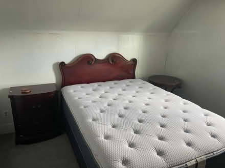 Photo of free Mattress, box spring and headboard (Roslindale) #1