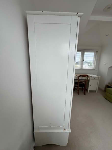 Photo of free Wardrobe - Small white 2 door / 1 drawer wardrobe (Beckenham BR3) #2
