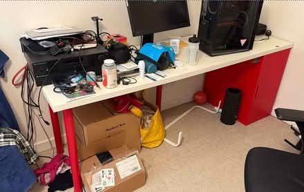 Photo of free Desk- big with cupboard (Allerton L18) #1