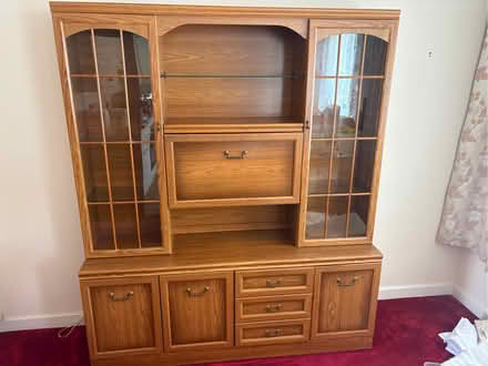 Photo of free Solid Oak Glazed Display Wall Unit / Dresser (Cove Bay AB12) #1