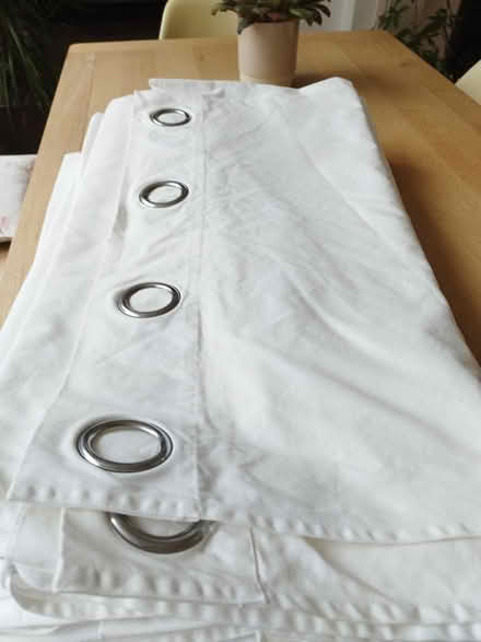 Photo of free 6 x IKEA white eyelet curtains (Walton on Thames KT12) #1