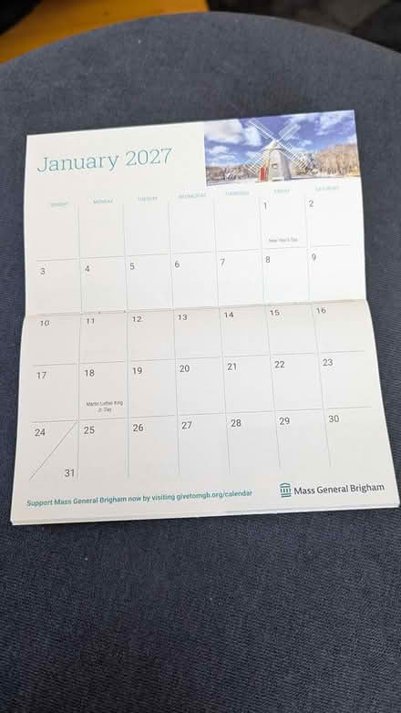 Photo of free 2027 pocket calendar (Magoun Sq) #1