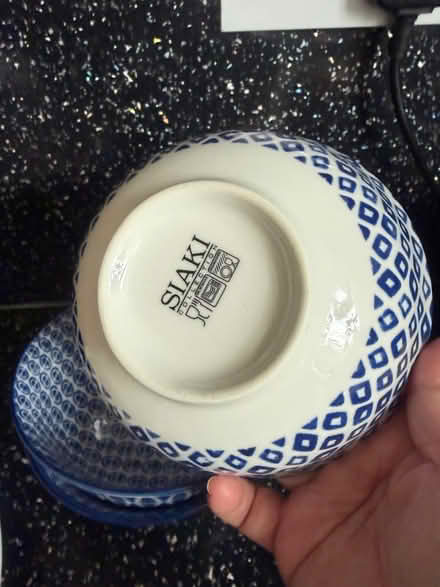 Photo of free 3 blue and white bowls (Plumstead SE18) #3