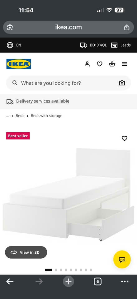 Photo of free IKEA single bed with drawers (Gomersal) #2