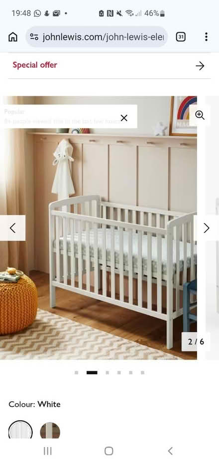 Photo of free Cot John Lewis (Crowmarsh Gifford) #3