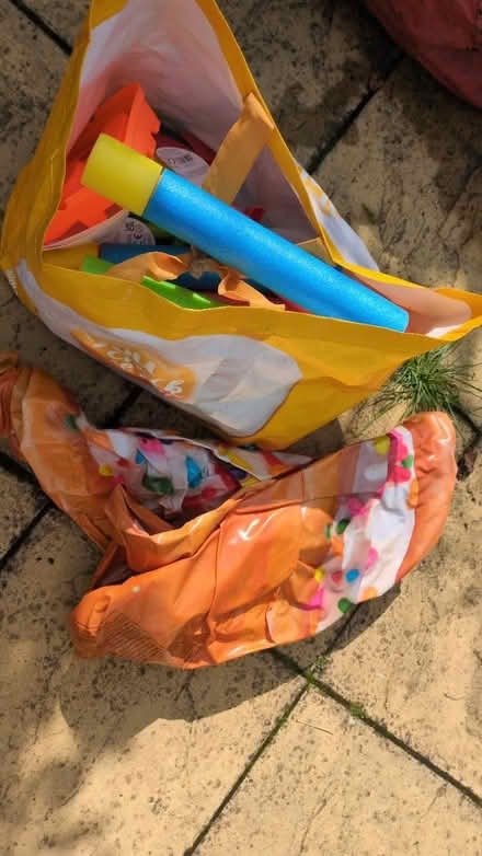 Photo of free 2 donut rubber rings & 5 water shoo (Urmston M41) #1