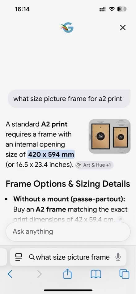 Photo of A2 size frame (Hale Village L24) #1