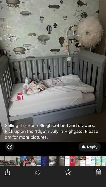 Photo of free Boori sleigh cot (Finchley N3) #2