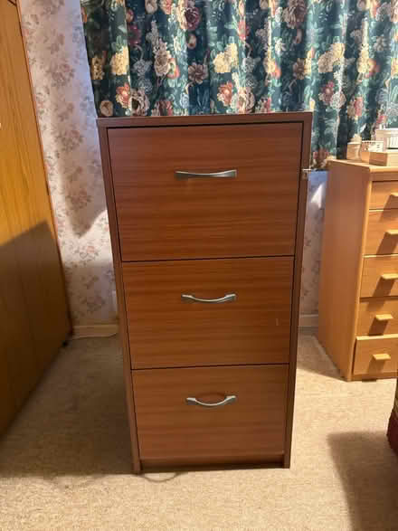 Photo of free Three drawer wooden filing cabinet (Stourbridge. DY8) #1