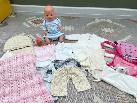 Photo of free Baby doll, bedding and cloths (Waterlooville PO8) #1
