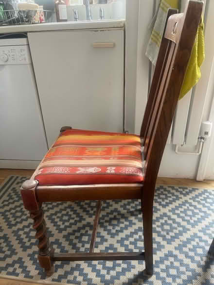Photo of free Two wooden upholstered chairs (SW17 8JA) #3
