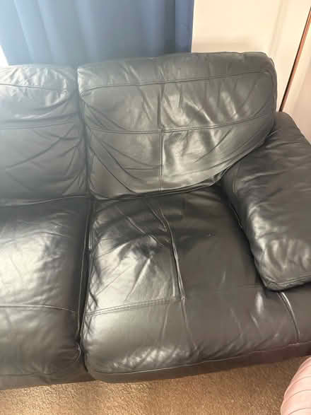 Photo of free Black leather sofa (Sg64ph) #4