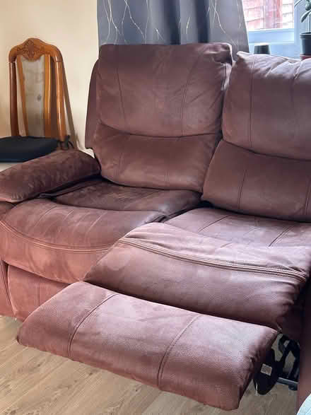 Photo of free Brown suede effect recliner 2 seater settee (Tillingham CM0) #2