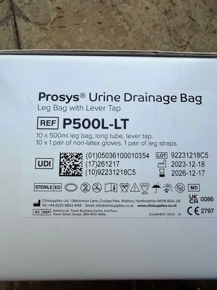 Photo of free Day & night leg bags all new (Luton LU2) #3