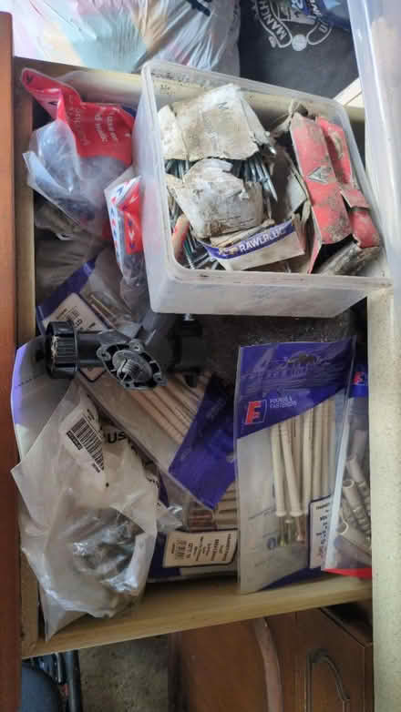 Photo of free Drawer full of fixings, nails etc (Urmston M41) #1