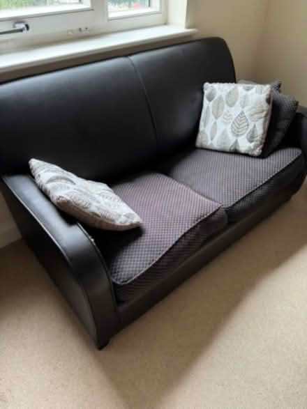 Photo of free Black faux-leather sofa bed (South Bermondsey SE16) #1