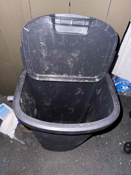 Photo of free Black plastic trash bin (1075 Valencia Avenue) #2