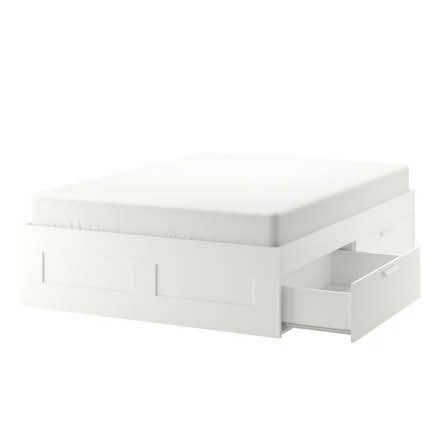Photo of free IKEA Brimnes SuperKing Bed Frame (Without headboard) + Slats (Capital Quay M50) #2