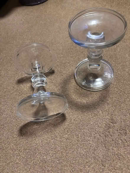 Photo of free Pair of glass candlesticks (Leckhampton GL53) #1