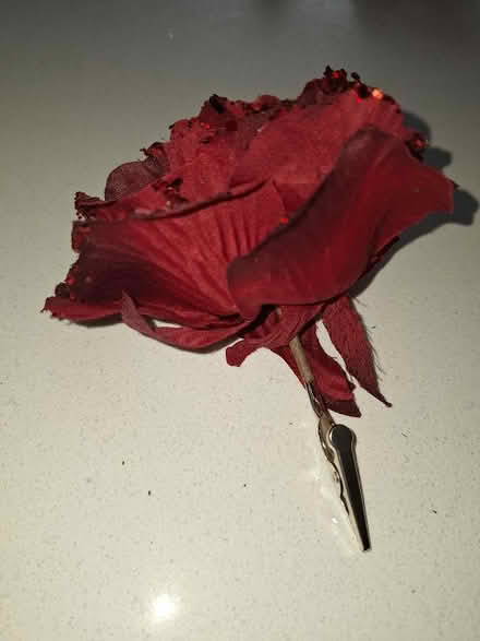 Photo of free Red glittery rose on a clip (Malvern Link WR14) #2
