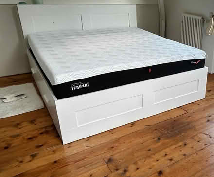Photo of free IKEA Brimnes SuperKing Bed Frame (Without headboard) + Slats (Capital Quay M50) #1