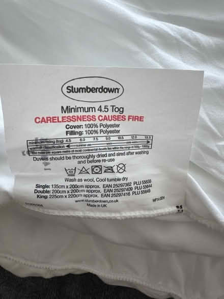 Photo of free Slumberland King size Duvet (Wood Farm OX3) #1