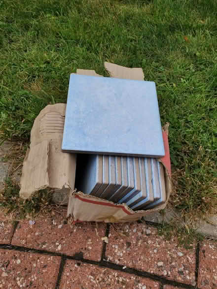 Photo of free Sky blue square ceramic tiles (Near Experimental Farm) #2