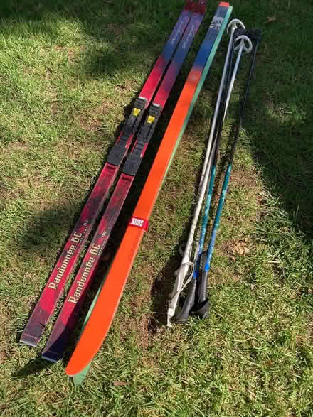 Photo of free 2 pair X cntry skis poles & poles (Milpitas off of Piedmont Road) #1