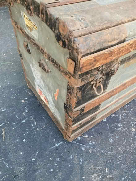 Photo of free Antique steamer Trunk (Park Ave. Stoneham/Wakefield) #2