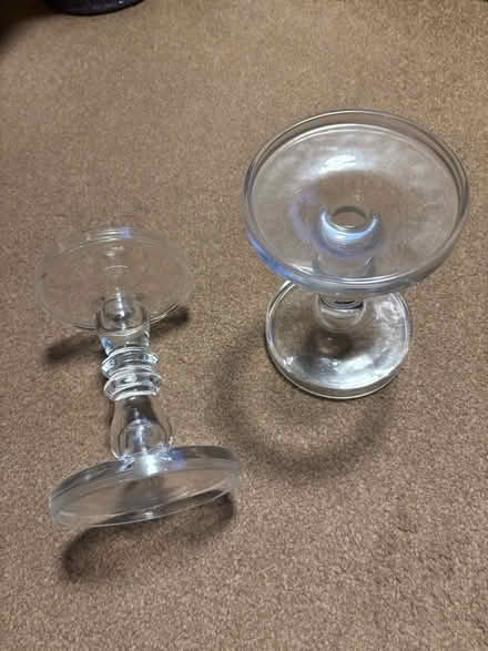 Photo of free Pair of glass candlesticks (Leckhampton GL53) #2