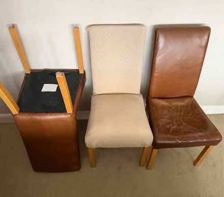 Photo of free Set of 8 brown leather dining chairs (Overton WA6) #1