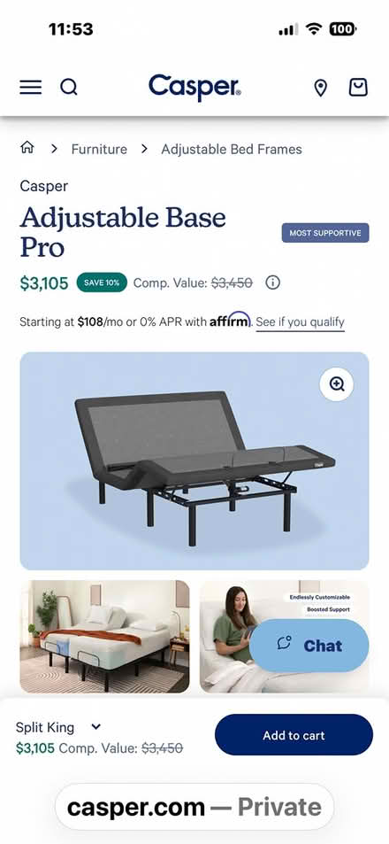 Photo of free Casper Adjustable Base Bed Frame (Augusta, Maine downtown area) #1
