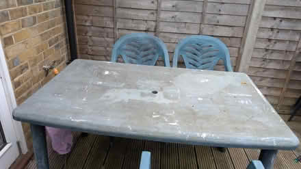 Photo of free Outdoor plastic table with chairs (Earlsfield SW18) #1