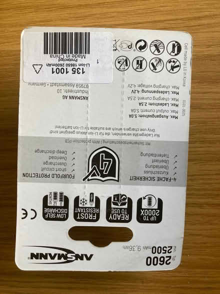 Photo of free A pair of 18650 Li-ion Rechargeable Batteries, 3.6V 2600 mAh (Frenchay BS16) #2