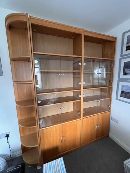 Photo of free Wall units, wood and glass doors and open shelves (Tavistock PL19) #1