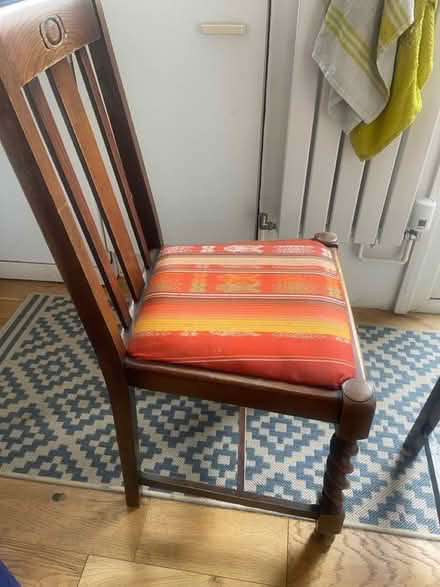 Photo of free Two wooden upholstered chairs (SW17 8JA) #2