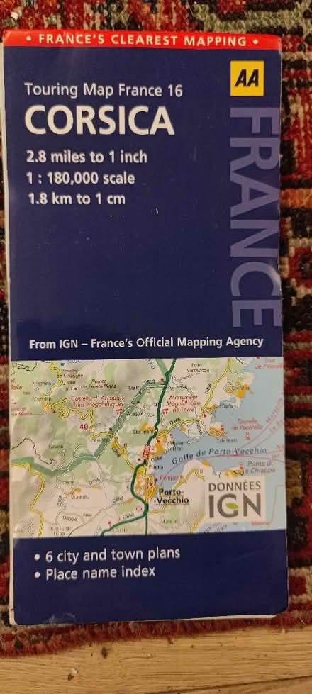 Photo of free AA Road Map of Corsica (St. Mildred's CT1) #1