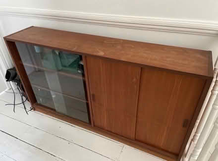 Photo of free Sideboard with Glass and Wood Sliding Doors (Tooting SW17) #1