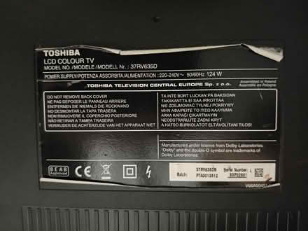 Photo of free TV Toshiba 37RV635D (Hounslow west TW5) #4