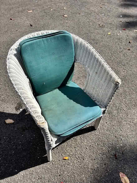 Photo of free Wicker chair with cushions (Adeyfield HP2) #1