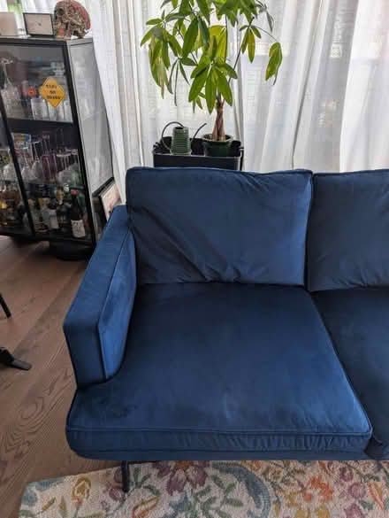 Photo of free Blue 2 person sofa (Fish Island, E3) #2
